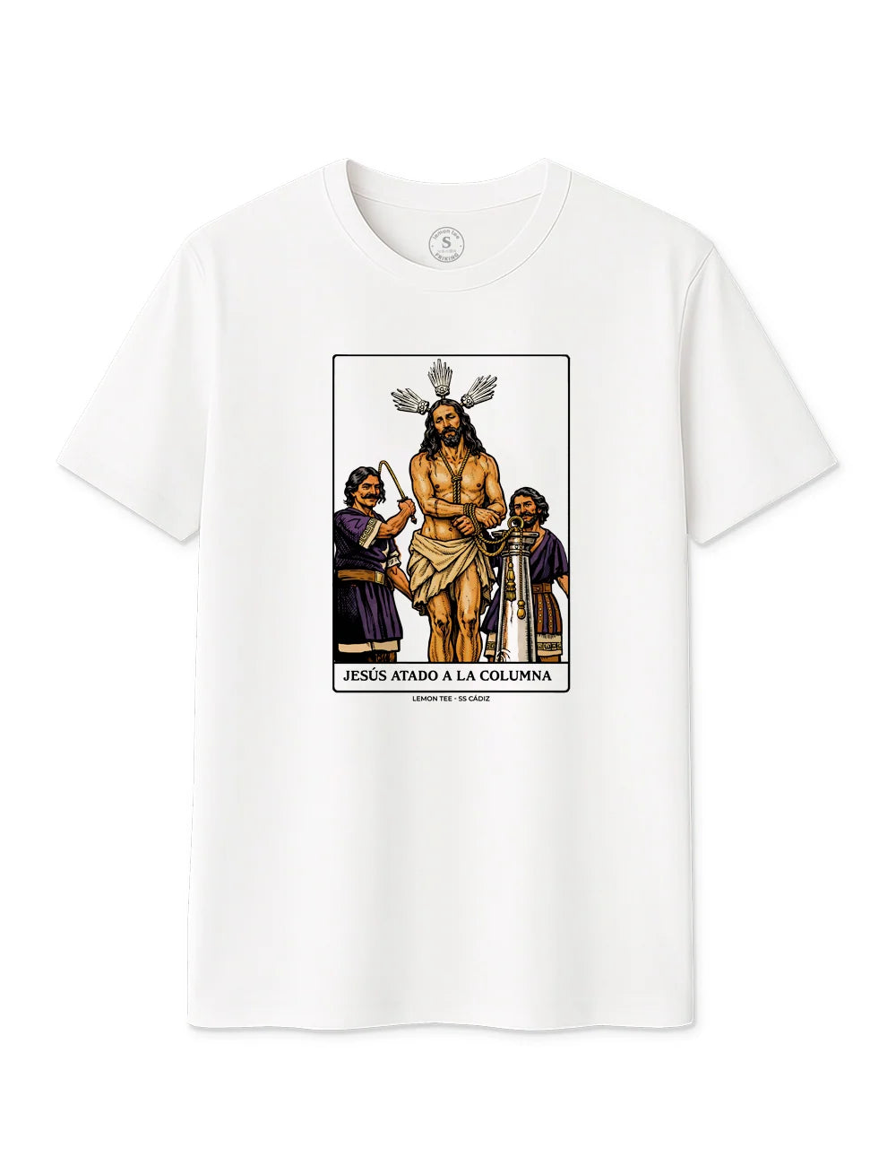Camiseta Jesús Atado a La Columna. SS. 2026. L1425