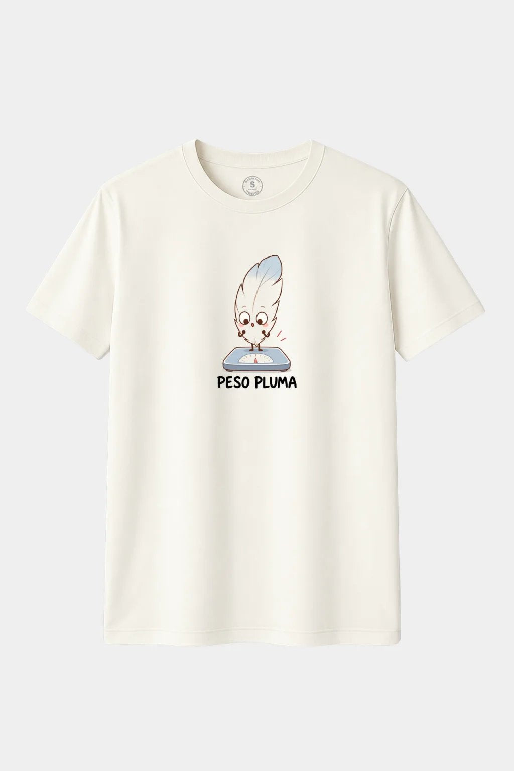 Camiseta Peso Pluma – Diseño Divertido de Pluma en Báscula