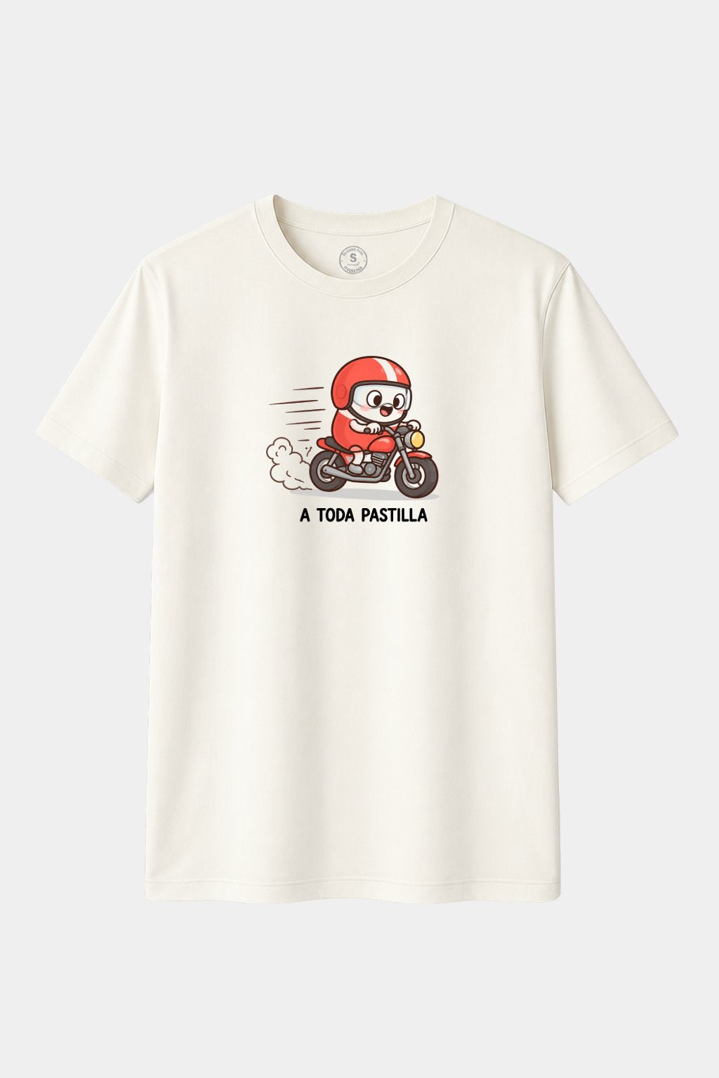 Camiseta A Toda Pastilla – Diseño Divertido de Moto
