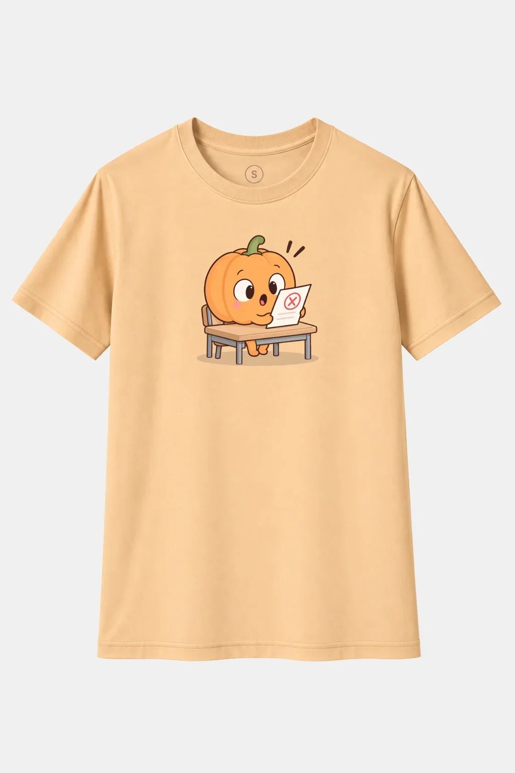 Camiseta Calabaza Suspendida – Humor Escolar y Juego de Palabras Divertido