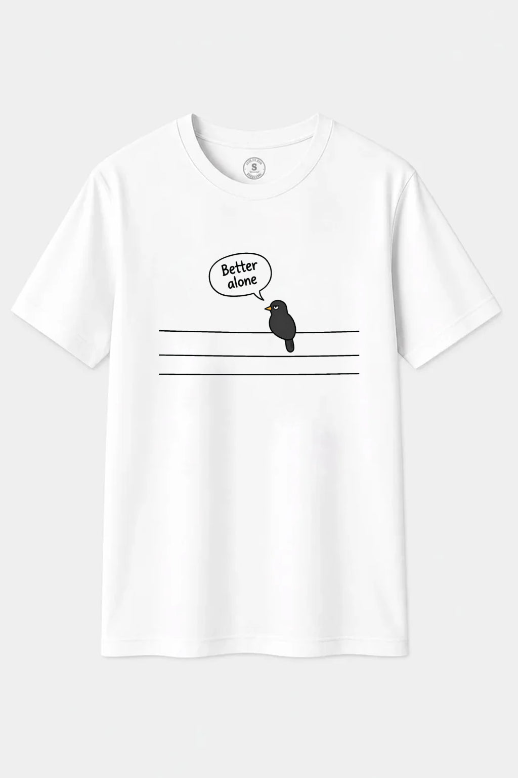 Camiseta Better Alone – Pájaro Antisocial Minimalista