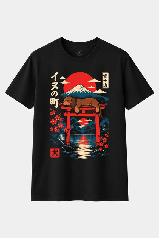 Camiseta Perro Salchicha Japón