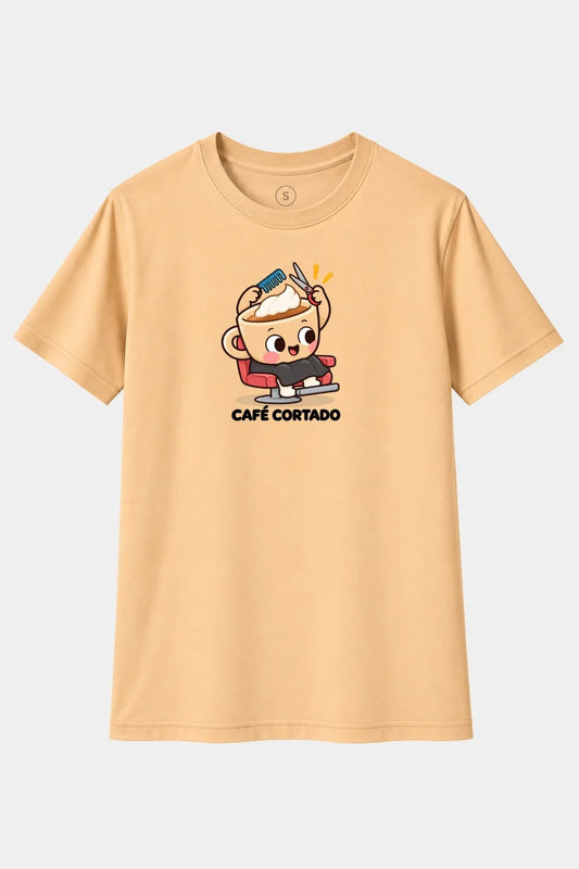 Camiseta Café Cortado – Humor de Café y Peluquería