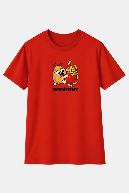 Camiseta Patatástrofe – Diseño Divertido de Patata y Patatas Fritas