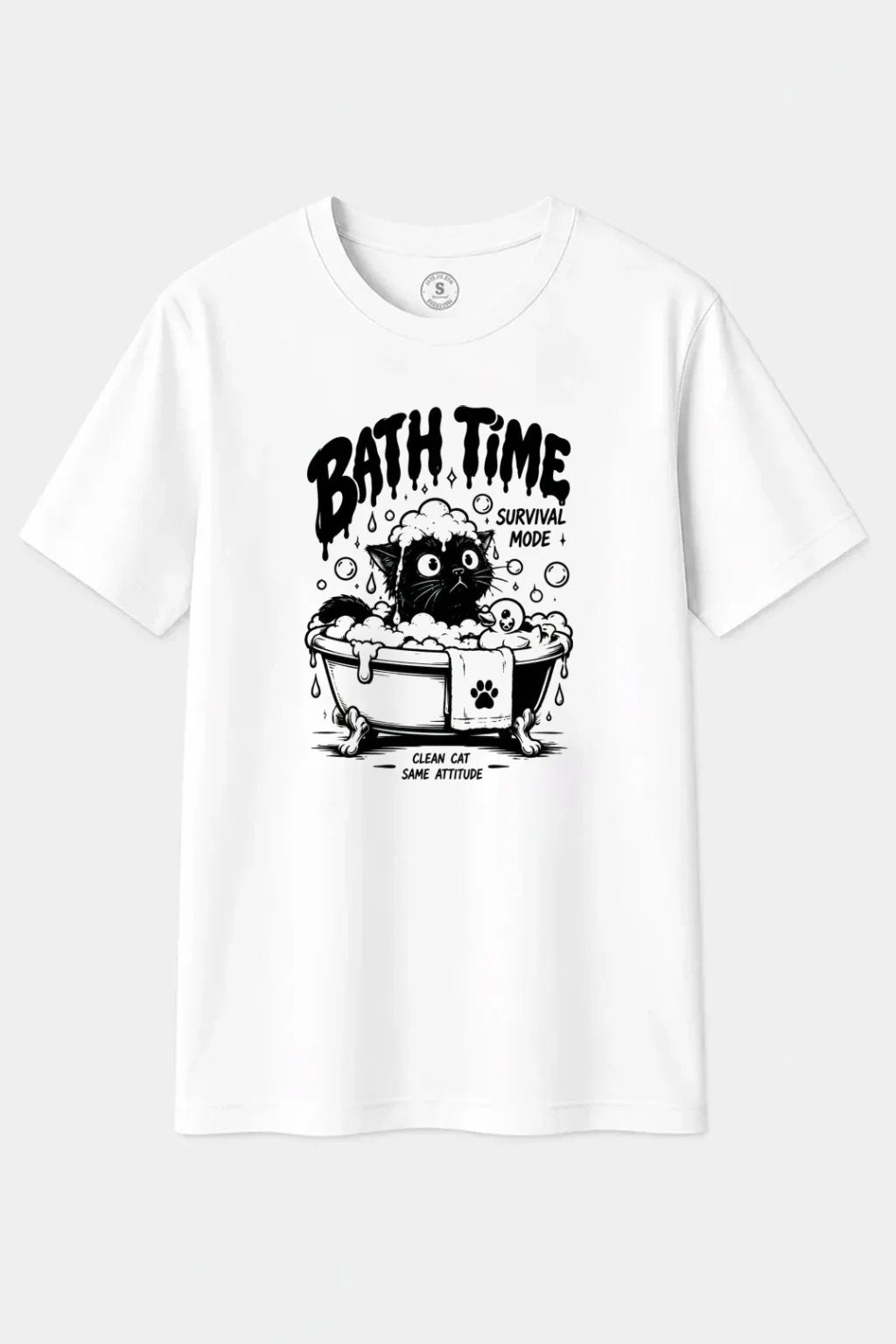 Camiseta Bath Time – Modo Supervivencia Gatuna