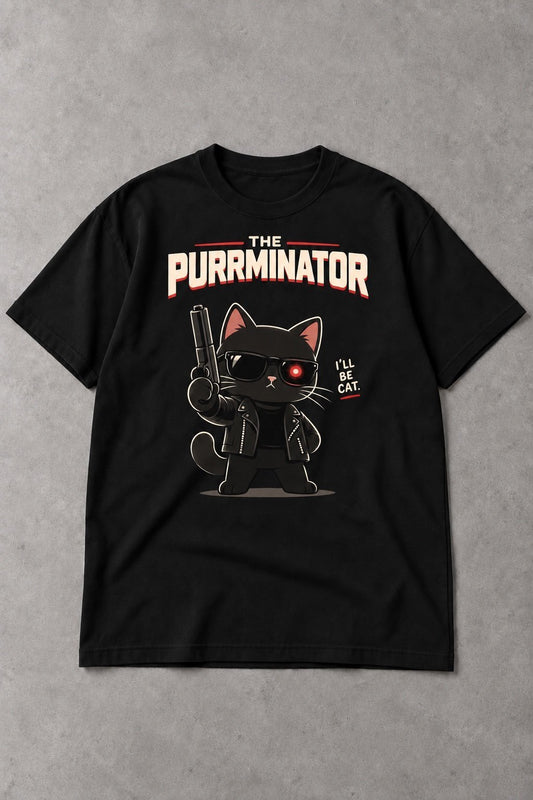 Camiseta The Purrminator – Gato Cyborg