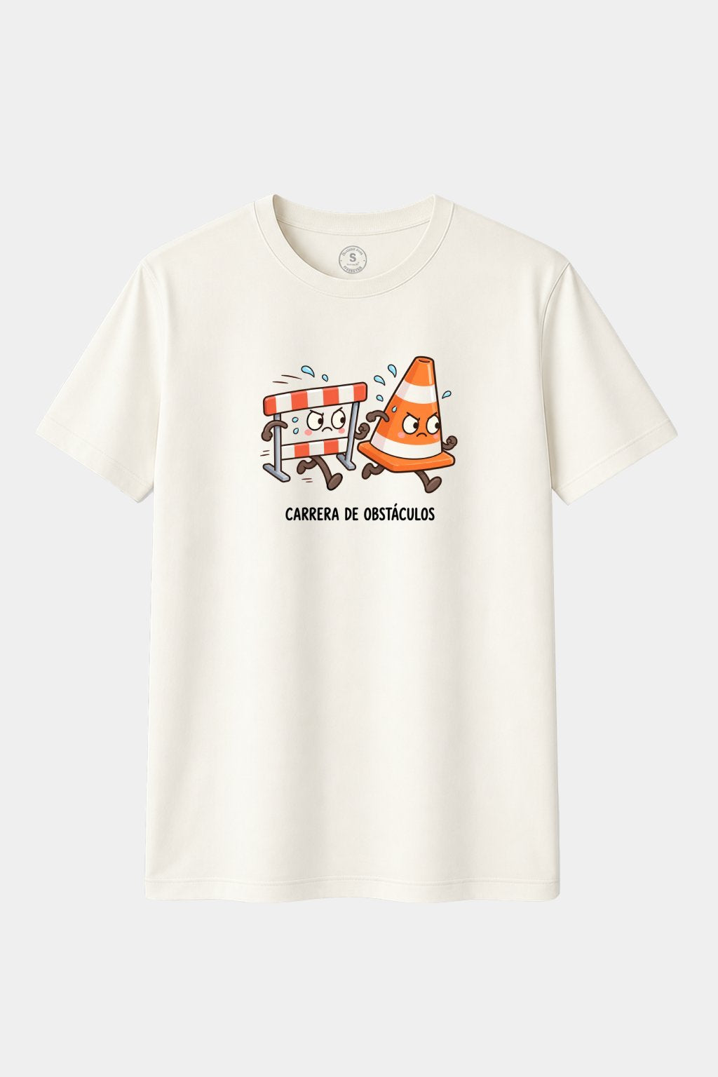 Camiseta Carrera de Obstáculos – Diseño Divertido de Cono y Valla