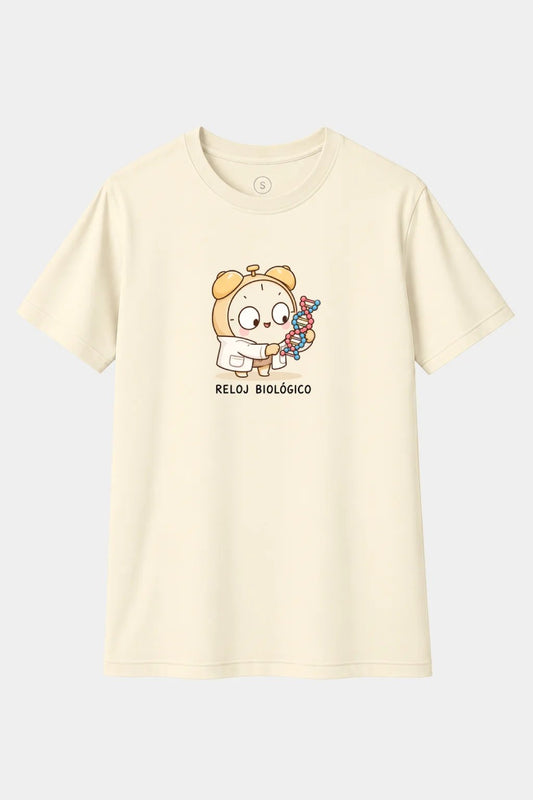 Camiseta Reloj Biológico – Reloj con ADN y Humor
