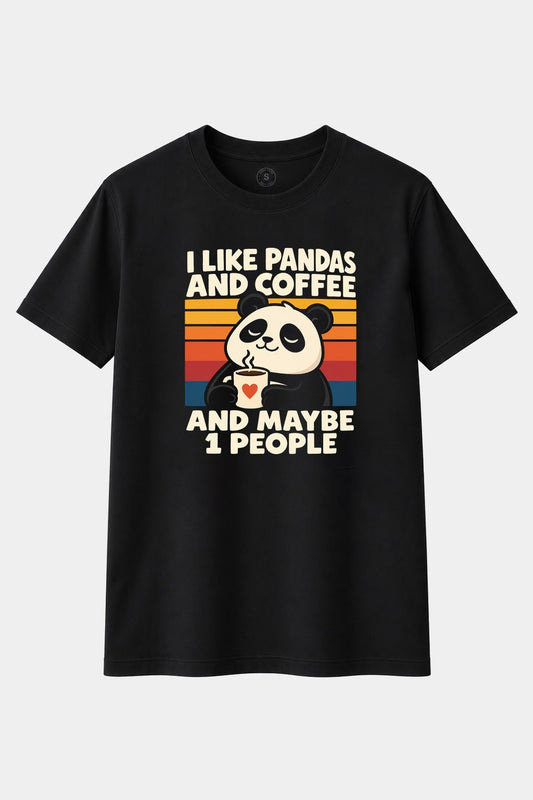 Camiseta I Like Pandas and Coffee – Antisocial Panda