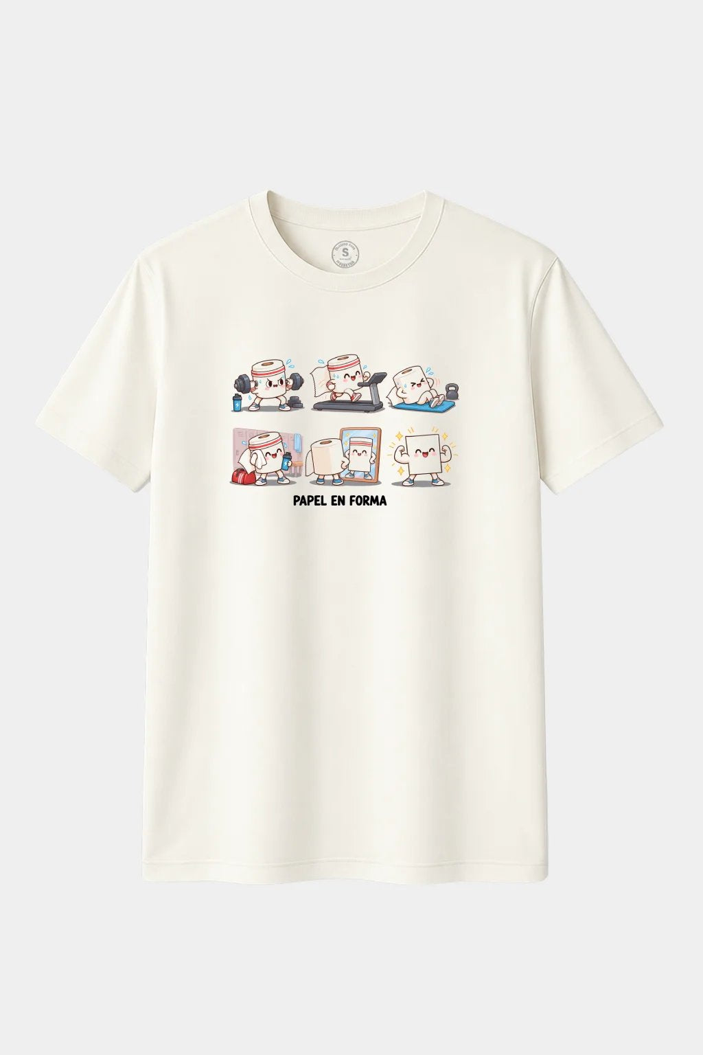 Camiseta Papel en Forma – Diseño Divertido Fitness