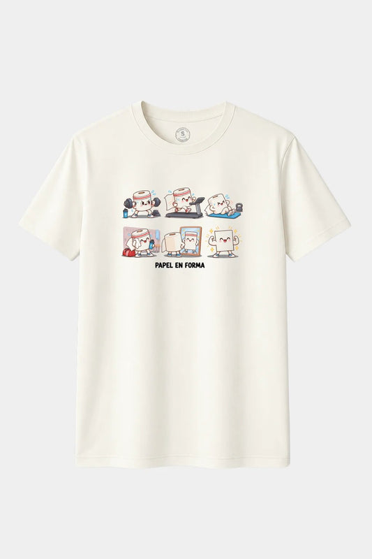 Camiseta Papel en Forma – Diseño Divertido Fitness