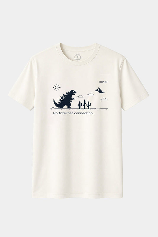 Camiseta Godzilla Pixel Art – No Internet Connection