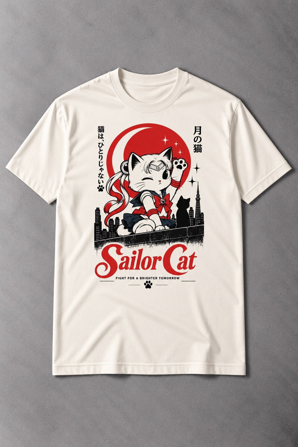 Camiseta de Gato Sailor Cat – Fight for a Brighter Tomorrow