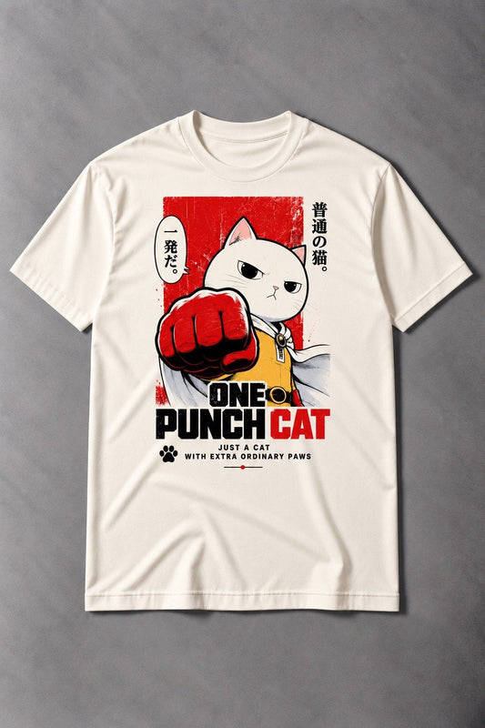 Camiseta de Gato One Punch Cat – Poder Felino