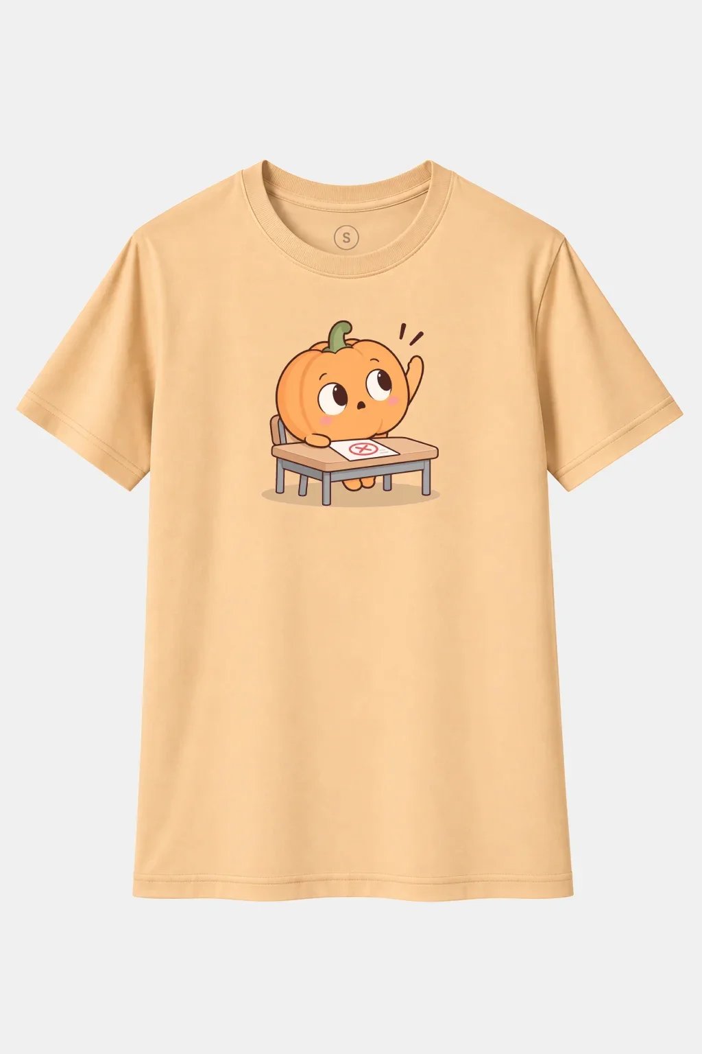 Camiseta Calabaza en Examen – Humor Escolar, Juego de Palabras y Diseño Divertido