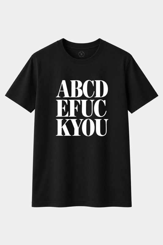 Camiseta ABCDEFUCKYOU Negra – El abecedario más irreverente