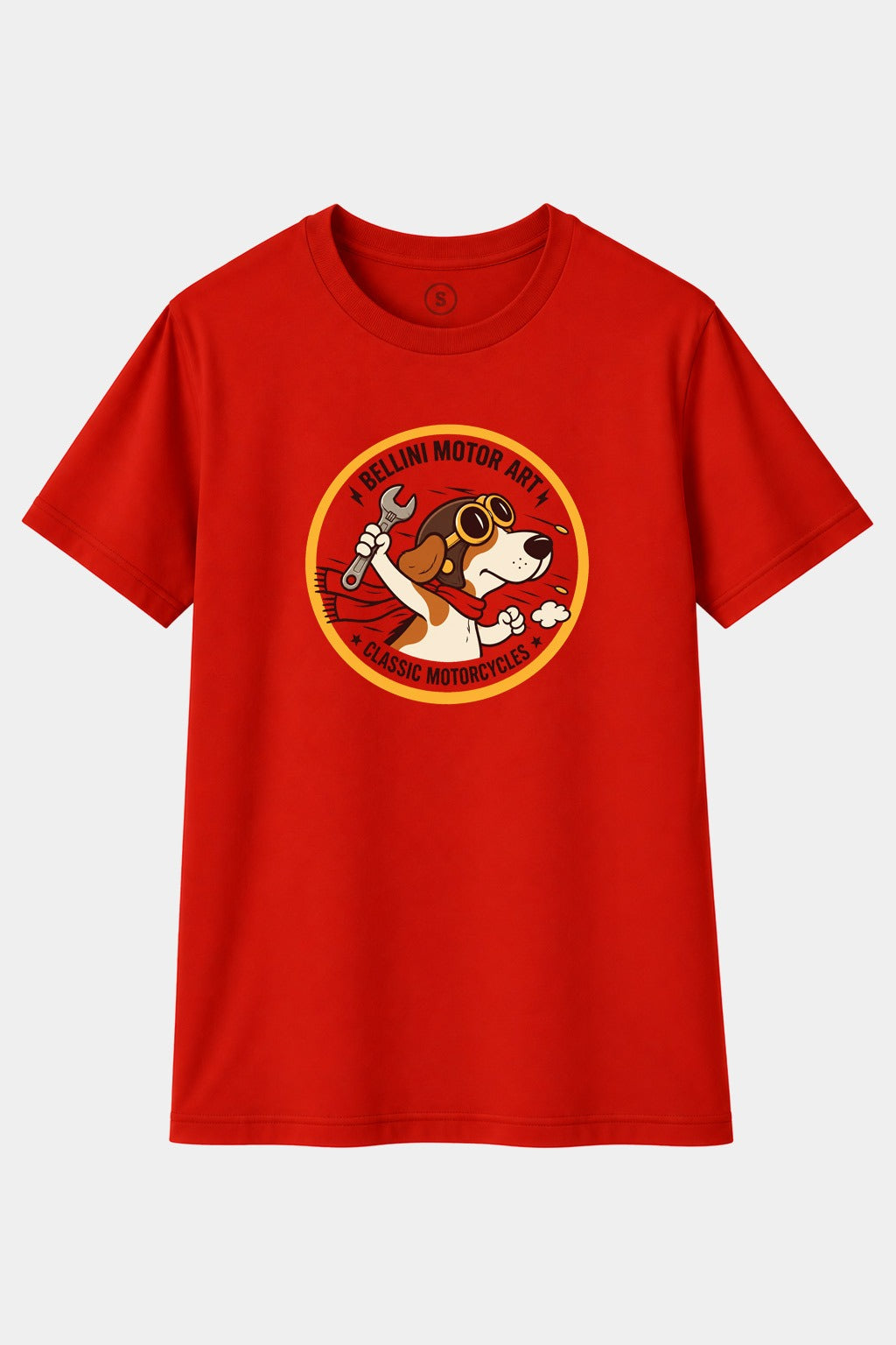 Camiseta Bellini Motor Art – Perro Motero y Motos Clásicas Retro | Bellini Motor Art